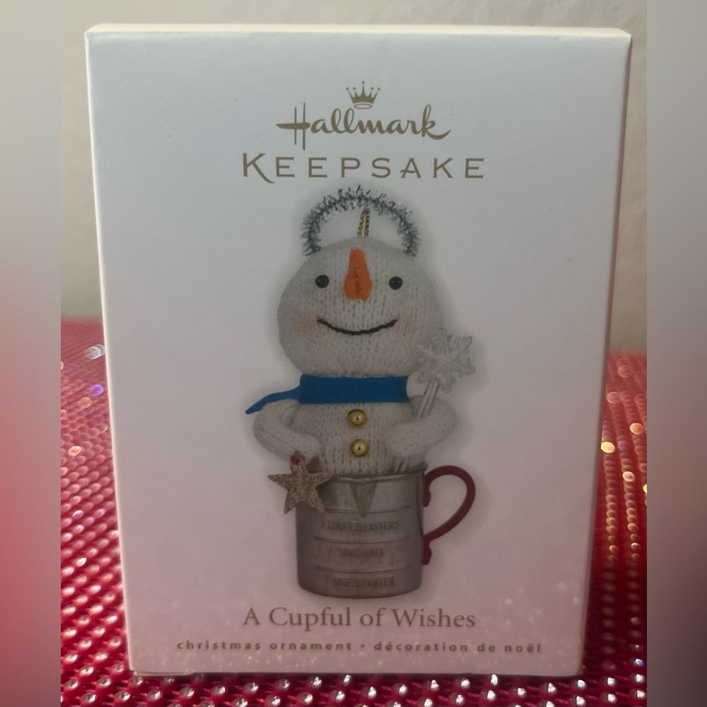 Snowman Cupful of Wishes Hallmark Keepsake Christmas Tree Ornament 2010